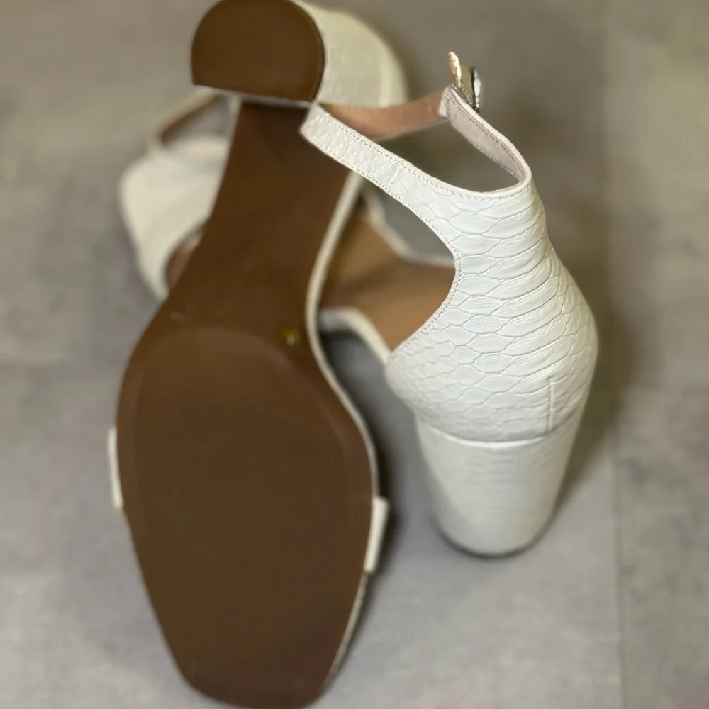 INC International Concepts Women's Cream Textured Heels - Picture 5 of 6